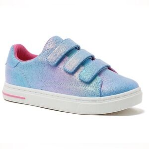 Lands’ End Triple Velcro Size 11 Sneakers Iridescent transcendent joy